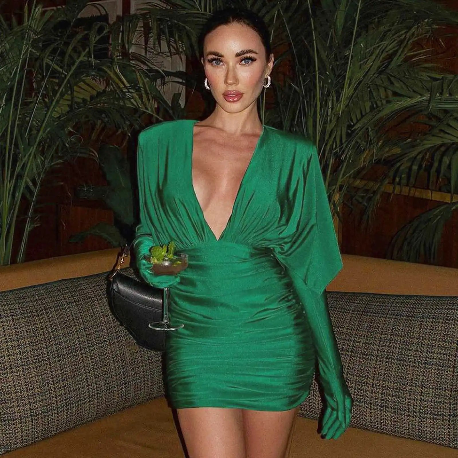 CARLA MINI DRESS DEEP V-NECK