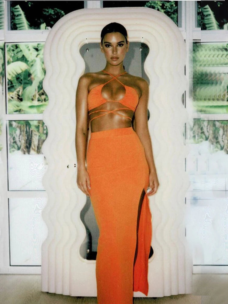 KIRA SET NECK TOP & MAXI SKIRT