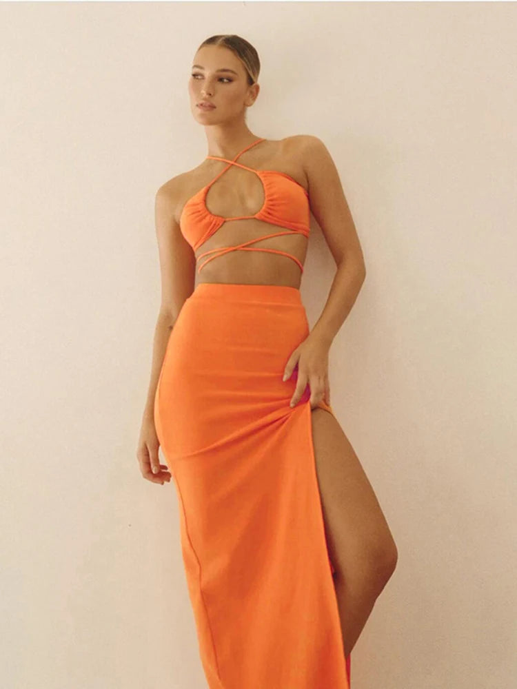 KIRA SET NECK TOP & MAXI SKIRT